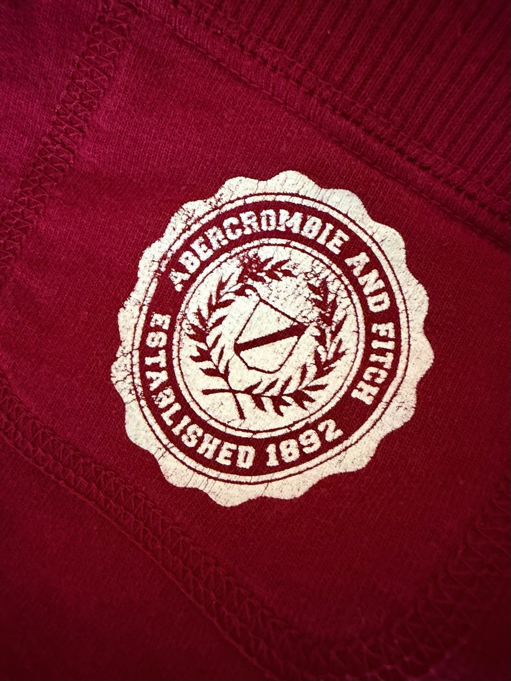 Abercrombie & Fitch Red/Dark Pink Drawstring Jersey Skirt Vintage - Picture 3 of 5